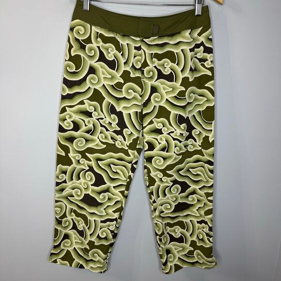 Pataloha Patagonia Kokawe Capri Copped Pants Olive Swirl Hook & Loop Sz 8 - Picture 1 of 11